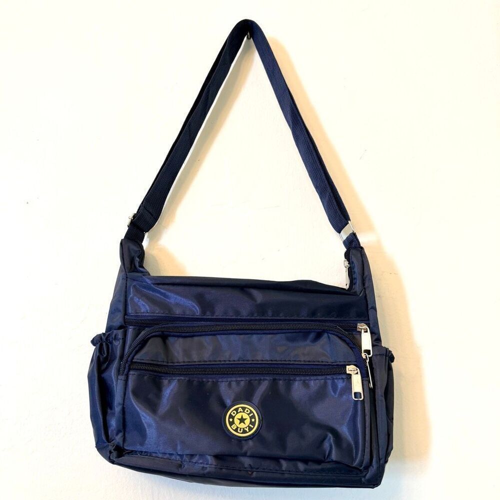 Dadi Buyi Nylon Lightweight Multiple Pockets Navy Blue Shoulder Crossbody Bag